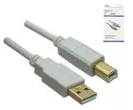 HQ USB 2.0 Cable A male to B male, 28 AWG / 2C, 26 AWG / 2C, white, 2,00m, DINIC Box